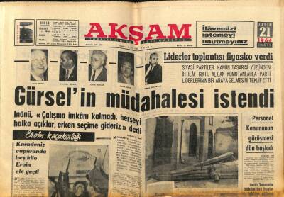 Akşam Gazetesi 21 Kasım 1964 - Gürselin Müdahalesi İstendi GZ82358 - 1