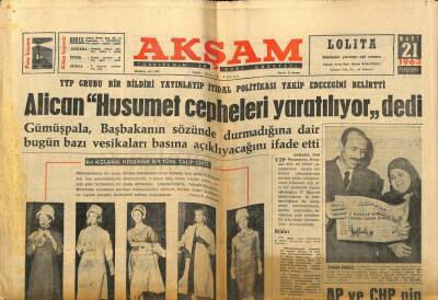 Akşam Gazetesi 21 Mart 1963 - Alican Husumet Cepheleri Yaratılıyor Dedi GZ97768 - 1