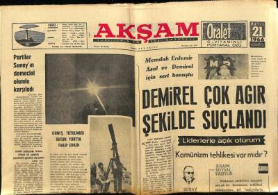 Akşam Gazetesi 21 Mayıs 1966 - Demirel Çok Ağır Şekilde Suçlandı GZ60469 - 1