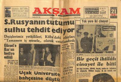 Akşam Gazetesi - 21 Nisan 1961 - Rusyanın Tutumu Sulhu Tehdit Ediyor GZ99767 - 1