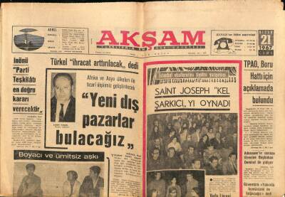 Akşam Gazetesi 21 Nisan 1967 - Lefkoşedeki Uçak Kazasında 128 Kişi Öldü GZ87685 - 1