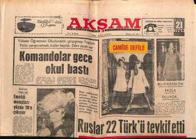Akşam Gazetesi 21 Ocak 1969 - Bayan Komer Eşim Büyük Adamdır dedi - Pardesü Ve Kumaş Dağıtımı Devam Ediyor GZ92323 - 1