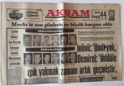 Akşam Gazetesi 21 Şubat 1968 - Mecliste Son Günlerin En Büyük Kavgası Oldu GZ11916 - 1