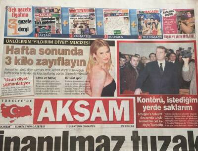 Akşam Gazetesi 21 Şubat 2004-Tülin Ve Caner İçin Son Şans GZ45230 - 2