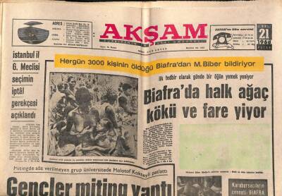 Akşam Gazetesi 21 Temmuz 1968 - Mustafa Mercimek Bir Yumrukta Adam Öldürdü GZ79509 - 1