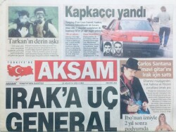 Akşam Gazetesi 22 Ağustos 2003 - Iraka 3 General GZ43091 - 2