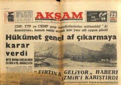 Akşam Gazetesi 22 Aralık 1962 - Hükümet Genel Af Çıkarmaya Karar Verdi GZ60631 - 1