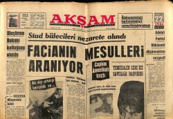 Akşam Gazetesi 22 Aralık 1964 - Facianın Mesulleri Aranıyor GZ60507 - 2