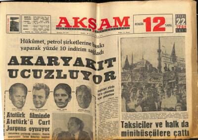 Akşam Gazetesi 22 Eylül 1964 - Hükümet , Petrol Şirketlerine Baskı Yaparak Yüzde 10 İndirim Sağladı GZ76001 - 1
