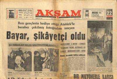 Akşam Gazetesi 22 Mart 1963 - Tarihi Hidiv Köşkü Hastahane Oluyor - Bayar , Şikayetçi Oldu GZ120877 - 1