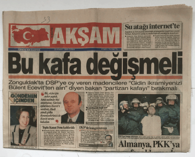 Akşam Gazetesi 22 Mart 1996 - Almanya PKKya Nefes Aldırmadı GZ5714 - 2