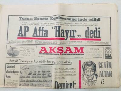 Akşam Gazetesi 22 Mayıs 1969 - AP Affa Hayır Dedi GZ53137 - 1
