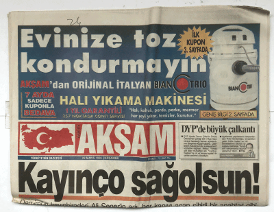 Akşam Gazetesi 22 Mayıs 1996 - PKK İlçe Bastı! GZ5709 - 1
