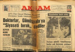 Akşam Gazetesi 22 Nisan 1963 - Doktorlar , Gümüşpalaya Siyaseti Bırak dediler GZ60618 - 2
