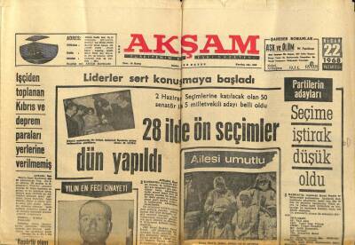 Akşam Gazetesi 22 Nisan 1968 - Liderler Sert Konuşmaya Başladı GZ97608 - 1