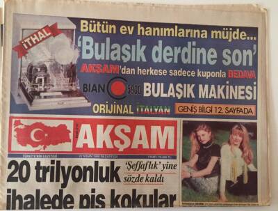 Akşam Gazetesi 22 Nisan 1996 - Atatürk Havaalanının Dış Hatlar Terminal Binasında 20 Trilyonluk İhalede Pis Kokular GZ18487 - 1