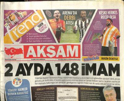 Akşam Gazetesi 22 Şubat 2014 - 2 Ayda 148 İmam, Yanukoviç Pes Dedi GZ101257 - 1