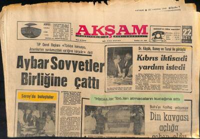 Akşam Gazetesi 22 Temmuz 1968 - İnönü Alman Sefiri İle Görüştü GZ119229 - 1