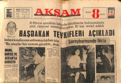 Akşam Gazetesi 23 Ağustos 1963 - İnönü , Gürsel Ve Alicanla Görüştü GZ76077 - 1