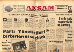 Akşam Gazetesi 23 Ağustos 1965 - 3 Yılda İşsiz Sayısı Yüzde 31.6 Artmış... GZ60420 - 2