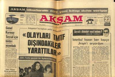 Akşam Gazetesi 23 Kasım 1966 - Genelkurmay Soysal İçin Bildiri Yayınladı GZ77226 - 1
