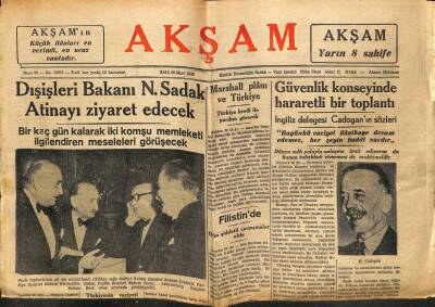 Akşam Gazetesi 23 Mart 1948 - Necmettin Sadak Atinayı Ziyaret Edecek GZ71462 - 1