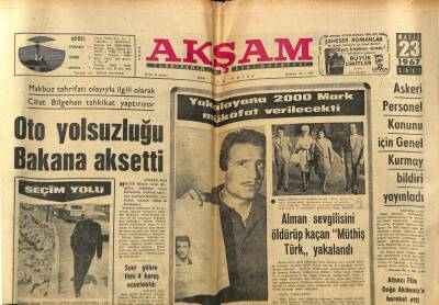Akşam Gazetesi 23 Mayıs 1967 - Emekli Org. Nurettin Baransel Vefat Etti GZ77217 - 1