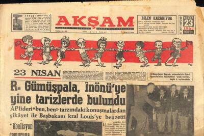 Akşam Gazetesi 23 Nisan 1962 - R. Gümüşpala , İnönüye Yine Tarizlerde Bulundu GZ115548 - 1