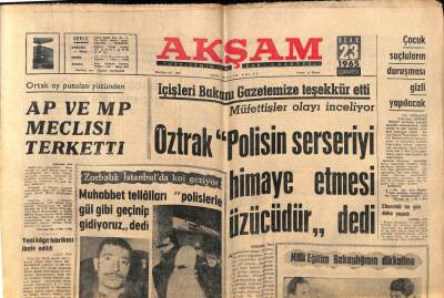 Akşam Gazetesi 23 Ocak 1965 - Bekçi Paralarının Hukuki Bir Değeri Yok GZ87773 - 1
