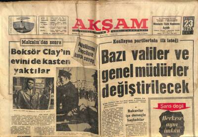 Akşam Gazetesi 23 Şubat 1965 - Diana Dors Gazetecilere Evliliğimde Aşk Yok Dedi GZ87844 - 1