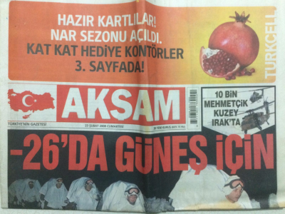 Akşam Gazetesi 23 Şubat 2008 - Eksi 26da Güneş İçin GZ27618 - 1