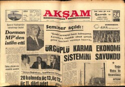 Akşam Gazetesi 24 Ağustos 1965 - Dorman MPden İstifa Etti GZ60421 - 2
