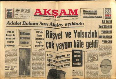Akşam Gazetesi 24 Aralık 1964 - Ali Sami Yen Stadını Yapanlar Para Cezası Verecek GZ60509 - 2