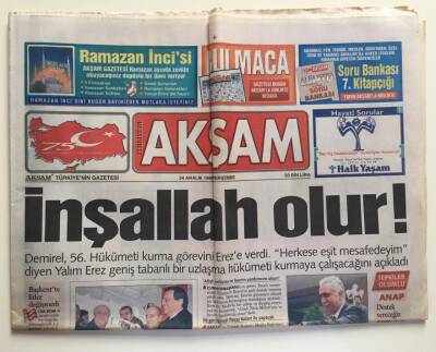 Akşam Gazetesi 24 Aralık 1998 -Apo Romadan Kovuldu GZ6515 - 1
