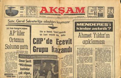 Akşam Gazetesi 24 Ekim 1966 - Yıldız Tezcan Aşkın Gözyaşları Plak Reklamı GZ92894 - 1