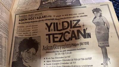 Akşam Gazetesi 24 Ekim 1966 - Yıldız Tezcan Aşkın Gözyaşları Plak Reklamı GZ92894 - 2