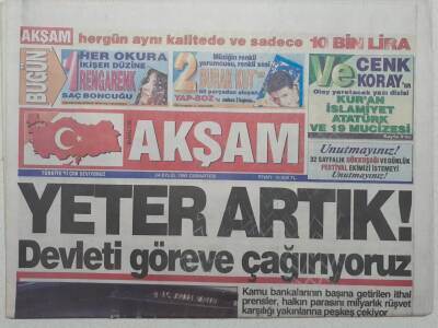 Akşam Gazetesi 24 Eylül 1994 - Devleti Göreve Çağırıyoruz, Yeter Artık GZ53046 - 1