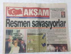 Akşam Gazetesi 24 Eylül 1995 - Resmen Savaşıyorlar - GZ17477 - 2