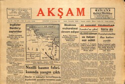 Akşam Gazetesi 24 Kasım 1944 - Moskova Muharebesi Devam Ediyor GZ71453 - 1