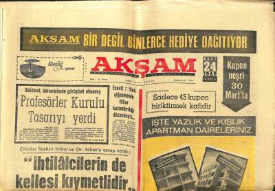Akşam Gazetesi - 24 Mart 1969 - İhtilalcilerinde Kellesi Kıymetlidir GZ99793 - 1