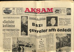Akşam Gazetesi 24 Mayıs 1966 - Demirelin İddiası Bazı Çevreler Affı Önledi GZ60472 - 2