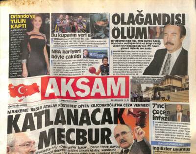 Akşam Gazetesi 24 Mayıs 2013 - Olağandışı Ölüm, Hayri Kozakçıoğlu GZ107601 - 1