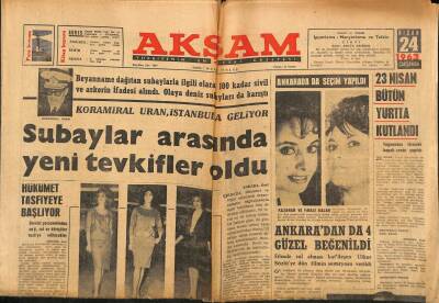 Akşam Gazetesi 24 Nisan 1963 - Prenses Alexandra Bugün Evleniyor GZ88972 - 1