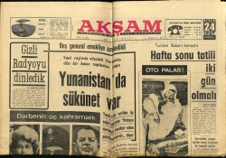 Akşam Gazetesi 24 Nisan 1967 - Darbenin Üç Kahramanı GZ60456 - 1