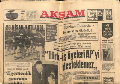 Akşam Gazetesi 24 Nisan 1968 - Mersinde Yazlık Sinemalar Açıldı GZ87680 - 1