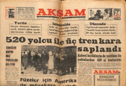 Akşam Gazetesi 24 Ocak 1963 - 520 Yolcu İle Üç Tren Kara Saplandı GZ60439 - 2