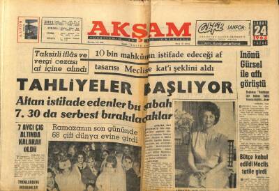 Akşam Gazetesi 24 Şubat 1963 - Tahliyeler Başlıyor GZ97773 - 1