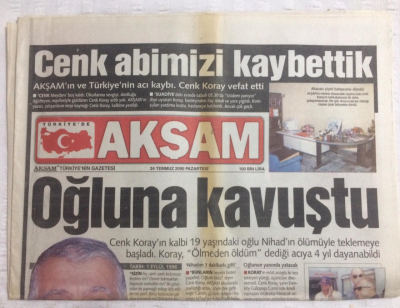 Akşam Gazetesi 24 Temmuz 2000 - Müjdat Gezen Fenalık Geçirdi - GZ17584 - 1