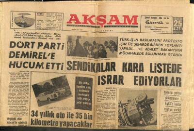 Akşam Gazetesi 25 Ağustos 1965 - Sophia Loren Aranan Aktris - Sendikalar Kara Listede Israr Ediyorlar GZ114132 - 1