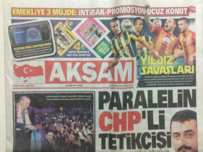 Akşam Gazetesi 25 Ekim 2015 - Paralelin Chpli Tetikçisi Eren Erdem GZ27869 - 1